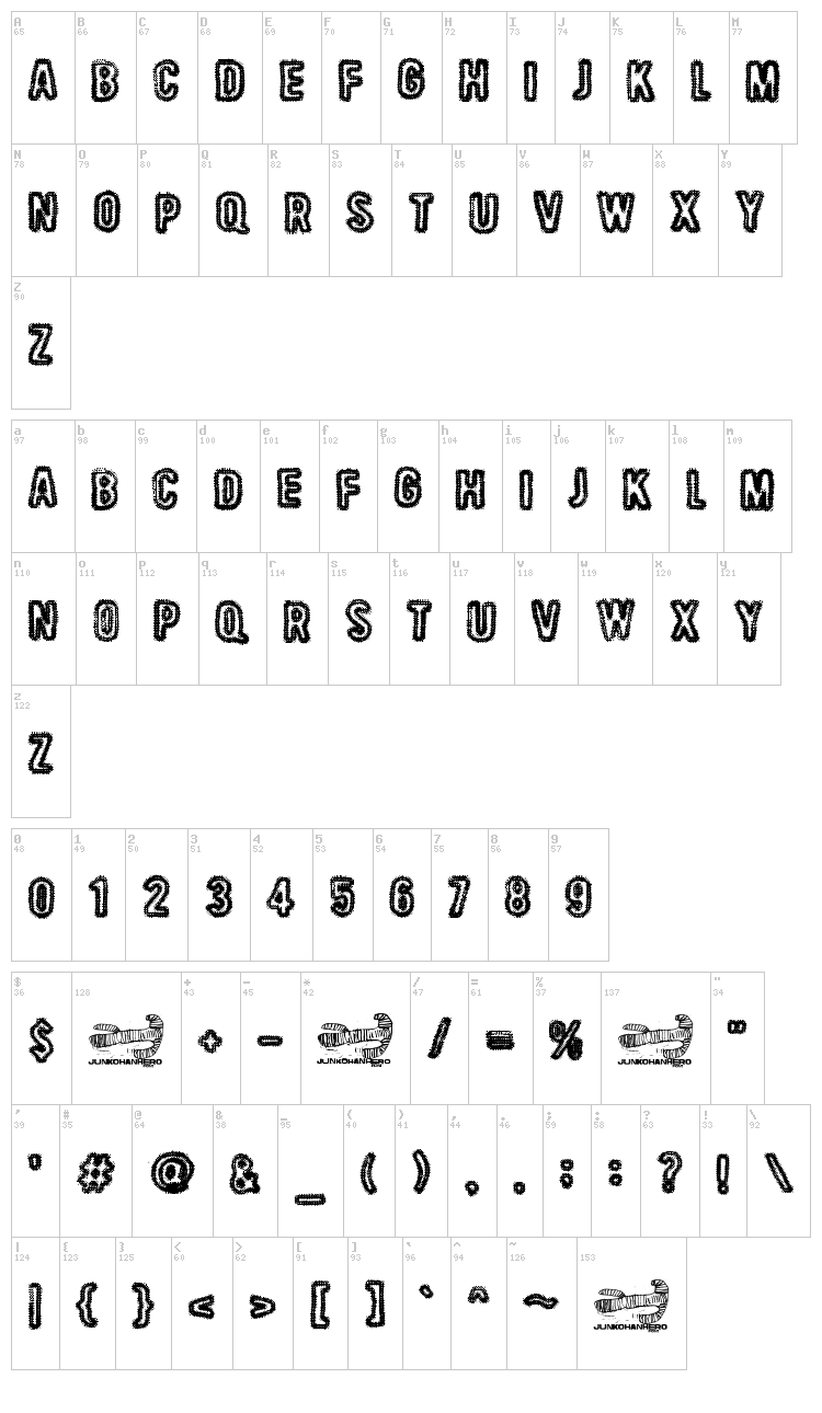 Beast Of Burden font map